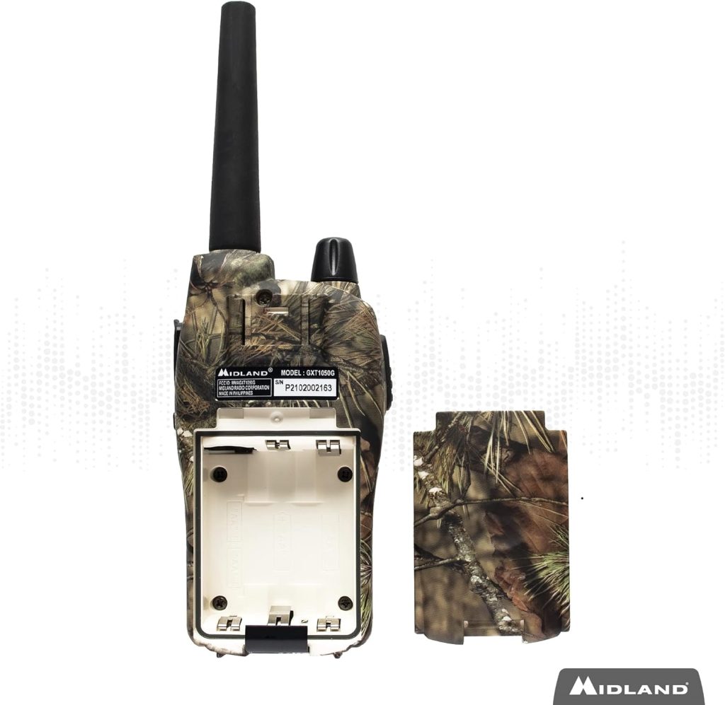 Midland – GXT1050VP4 - Handheld GMRS 50 Channel Two Way Radio - Long Range Walkie Talkies with Rechargeable Batteries - Hiking Hunting Camping Gear – Boom Mic headsets - Mossy Oak Camo – Combo 2 Pack