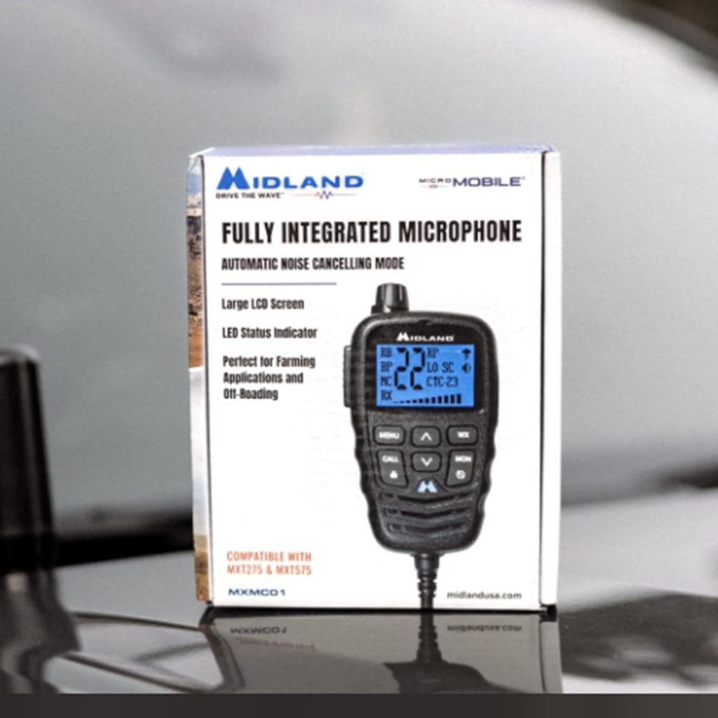 Midland – MXMC01 | Replacement Microphone for MXT275  MXT575 – ANC Automatic Noise Canceling Electronic Microphone – Off-Roading Loud and Open-Air Vehicle - GMRS Farming Overlanding